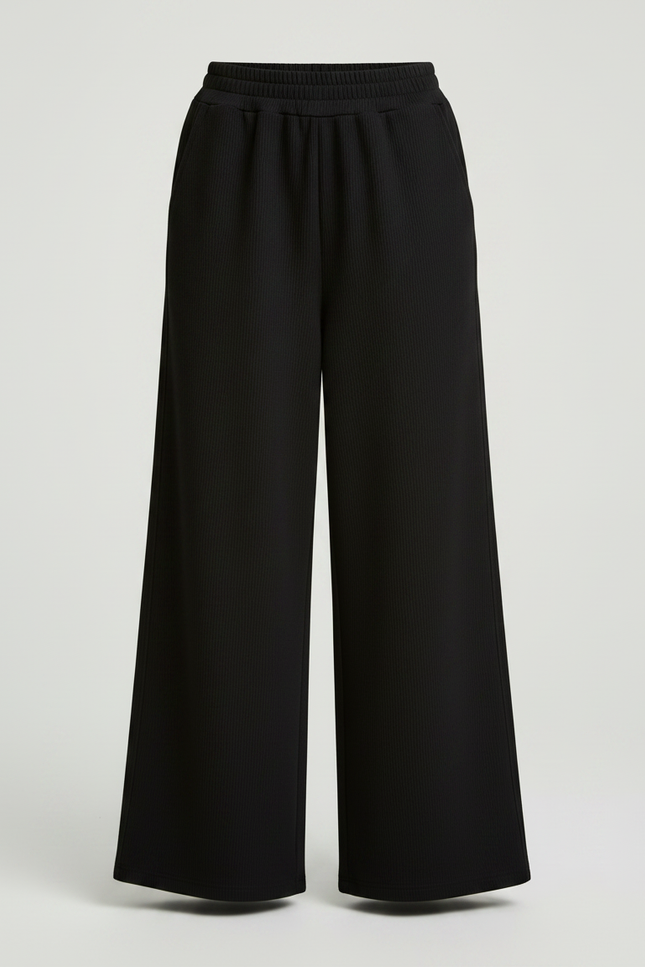 Pantalon Japonais Noir Côtelé Ample Confortable Fille - Cordé - vue 3