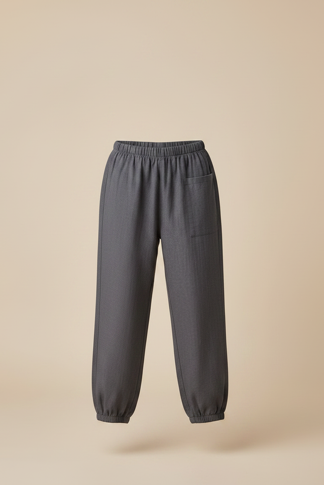 Pantalon Japonais Gris Ample Coton Confortable - Gabardine - vue 3