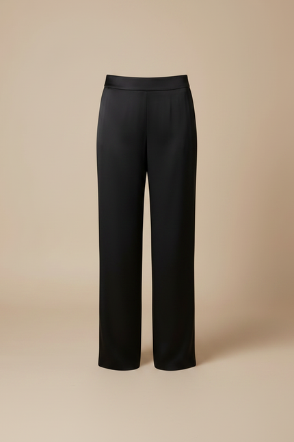 Pantalon Japonais Noir Fluide Élégant Femme - Satin - vue 3