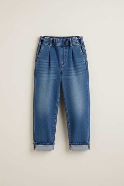 Pantalon Japonais Denim Bleu Ample Garçon Décontracté - Jean - vue 3