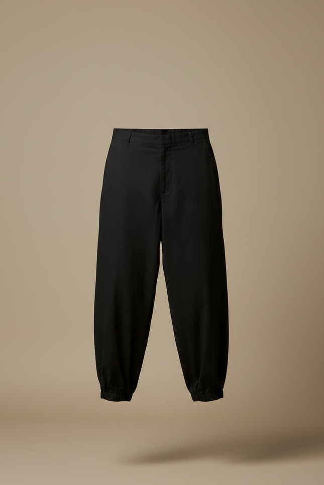Pantalon Japonais Noir Ample Superposé Asymétrique Fluide - Coton - vue 3