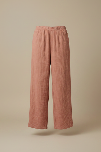 Pantalon Japonais Rose Crêpe Ample Confortable Estival - Coton - vue 3
