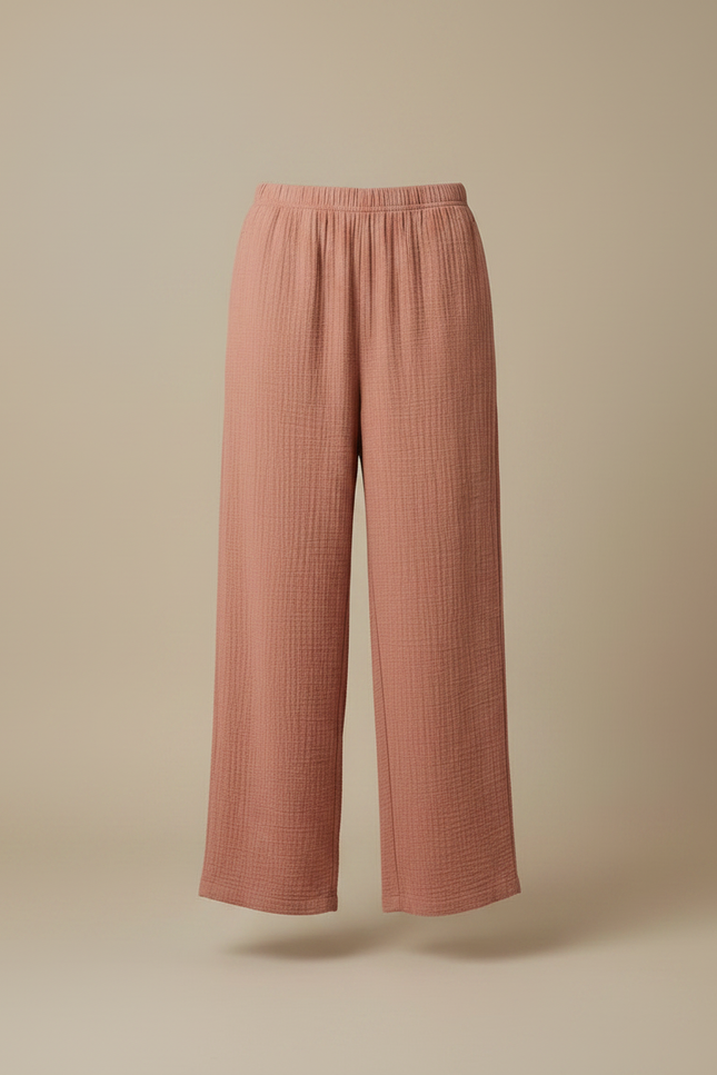 Pantalon Japonais Rose Crêpe Ample Confortable Estival - Coton - vue 3