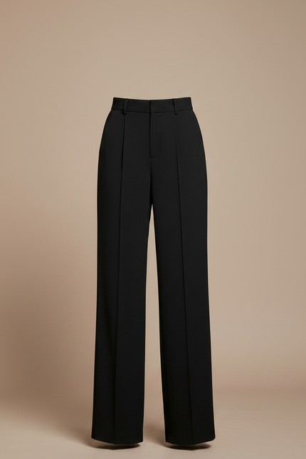 Pantalon Japonais Noir Ample Fluide Taille Haute - Polyester - vue 3