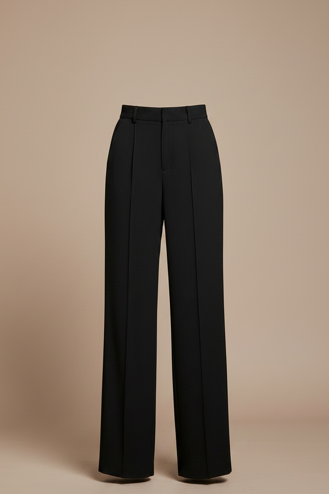 Pantalon Japonais Noir Ample Fluide Taille Haute - Polyester - vue 3