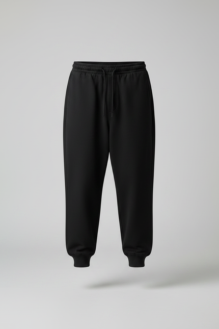 Pantalon Japonais Noir Ample Cordon Streetwear Homme - Molleton - vue 3