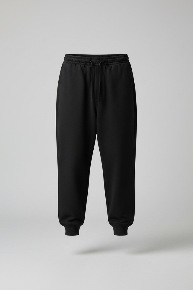 Pantalon Japonais Noir Ample Cordon Streetwear Homme - Molleton - vue 3