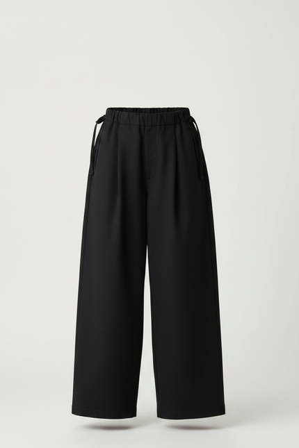 Pantalon Japonais Noir Ample Fluide Décontracté Enfant - Gabardine - vue 3