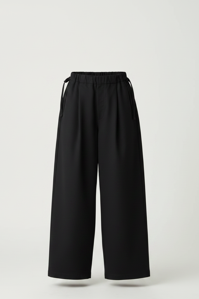 Pantalon Japonais Noir Ample Fluide Décontracté Enfant - Gabardine - vue 3