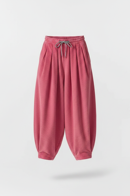 Pantalon Japonais En Velours - Rose Cordé - vue 3