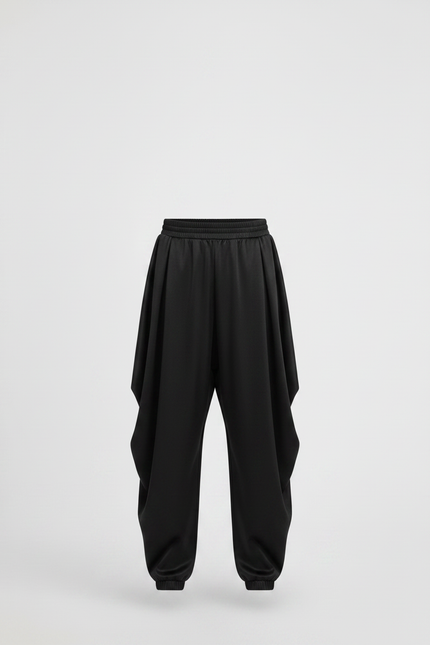 Pantalon Japonais Noir Satiné Ample Garçon Danse - vue 3