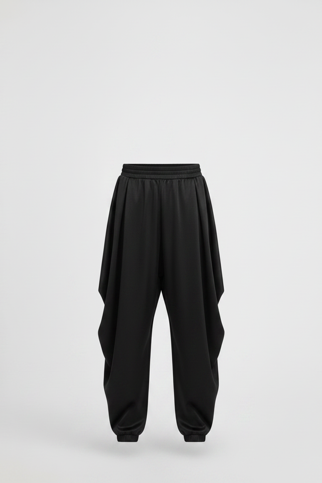 Pantalon Japonais Noir Satiné Ample Garçon Danse - vue 3