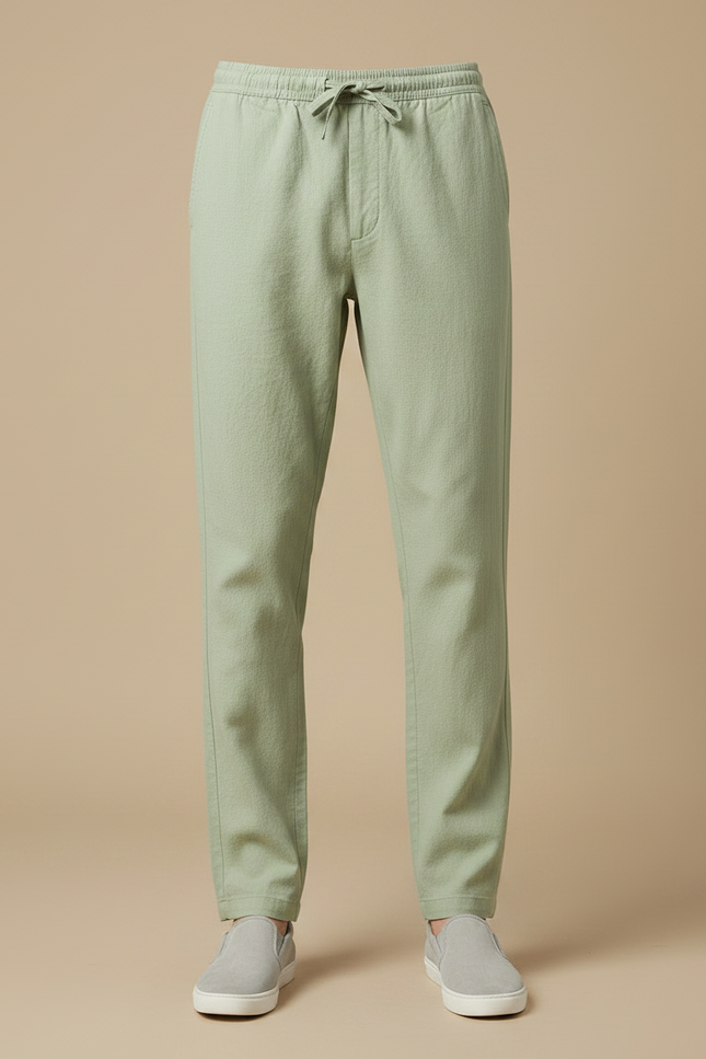 Pantalon Japonais Vert Ample Coton Décontracté Homme - vue 3