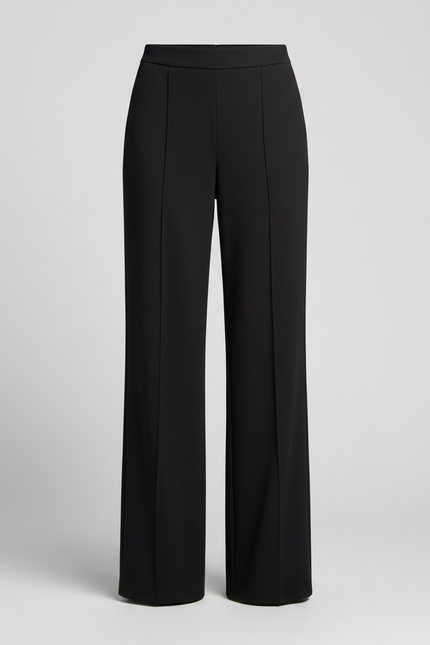 Pantalon Japonais Noir Fluide Élégant Femme Droit - Polyester - vue 3