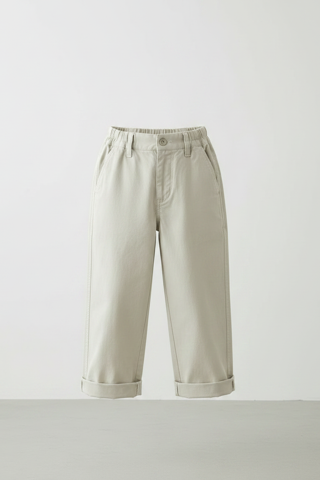 Pantalon Japonais Beige Ample Coton Décontracté Enfant - Toile - vue 3