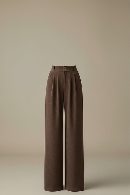 Pantalon Japonais Marron Velours Ample Plissé Élégant - Cordé - vue 3