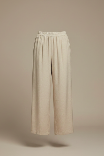Pantalon Japonais Beige Ample Fluide Décontracté Tencel - Viscose - vue 3