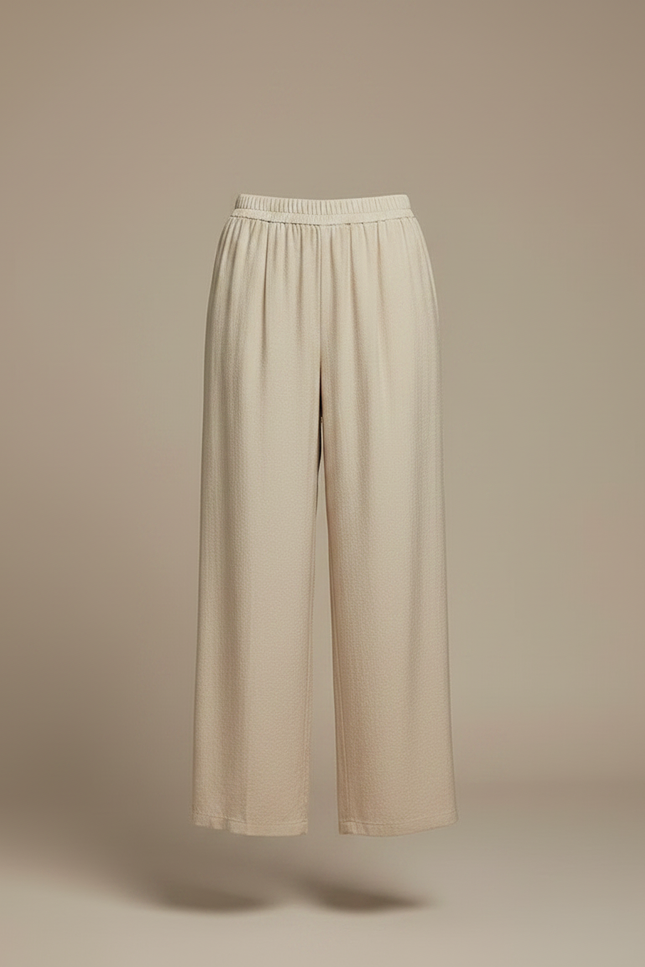 Pantalon Japonais Beige Ample Fluide Décontracté Tencel - Viscose - vue 3