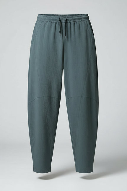 Pantalon Japonais Gris Anthracite Ample Coton Confortable - Bleu - vue 3