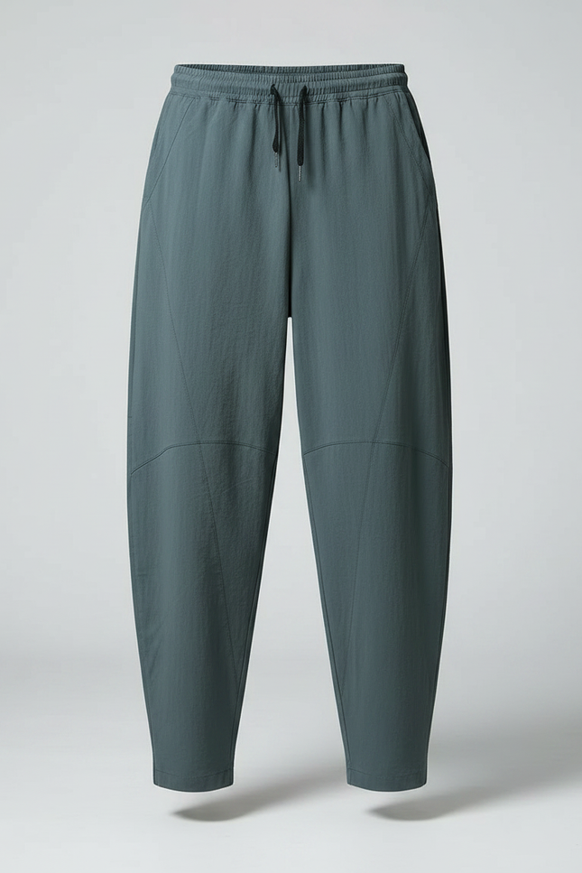 Pantalon Japonais Gris Anthracite Ample Coton Confortable - Bleu - vue 3