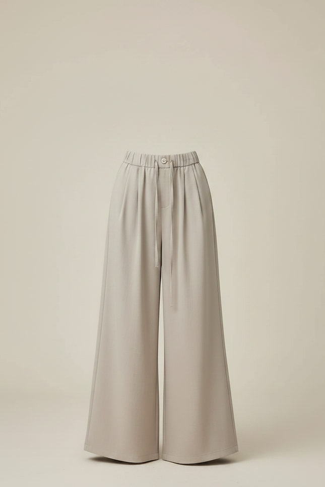 Pantalon Japonais Ample Fluide Beige Décontracté Femme - Polyester - vue 3