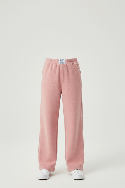 Pantalon Japonais Rose Polaire Ample Droit Confortable - Molleton - vue 3