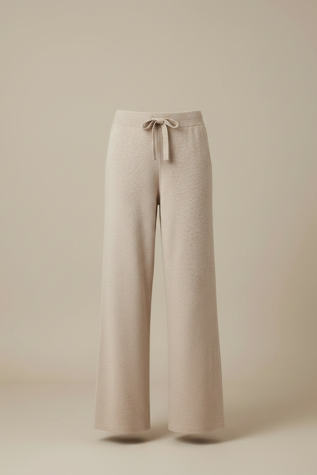 Pantalon Japonais Beige Ample Laine Tricoté Décontracté - vue 3