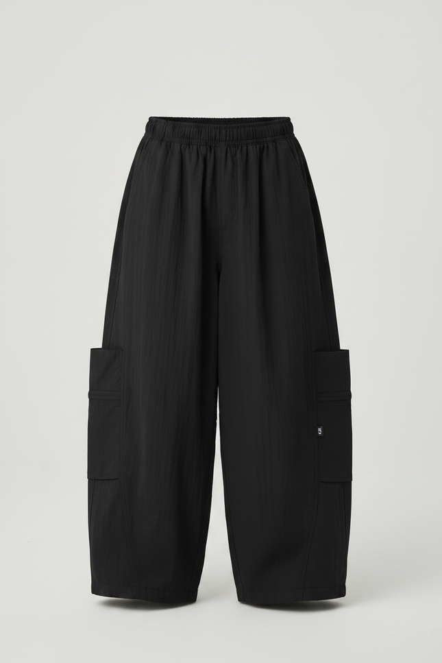 Pantalon Japonais Noir Ample Cargo Décontracté Garçon - Polyester - vue 3