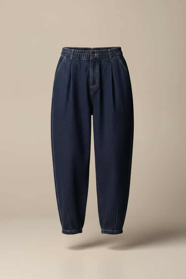 Pantalon Japonais Bleu Denim Ample Décontracté Homme - Marine Jean - vue 3