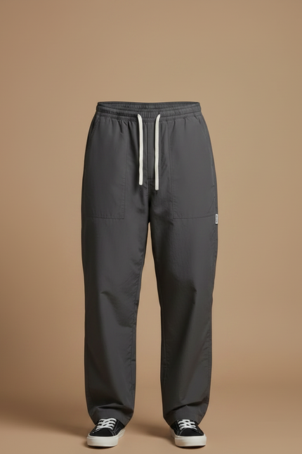 Pantalon Japonais Gris Ample Cordon Respirant - Polyester - vue 3