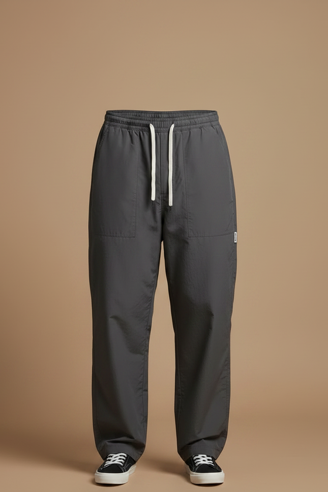 Pantalon Japonais Gris Ample Cordon Respirant - Polyester - vue 3