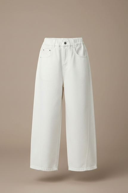 Pantalon Japonais Blanc Ample Décontracté Enfant - Jean - vue 3