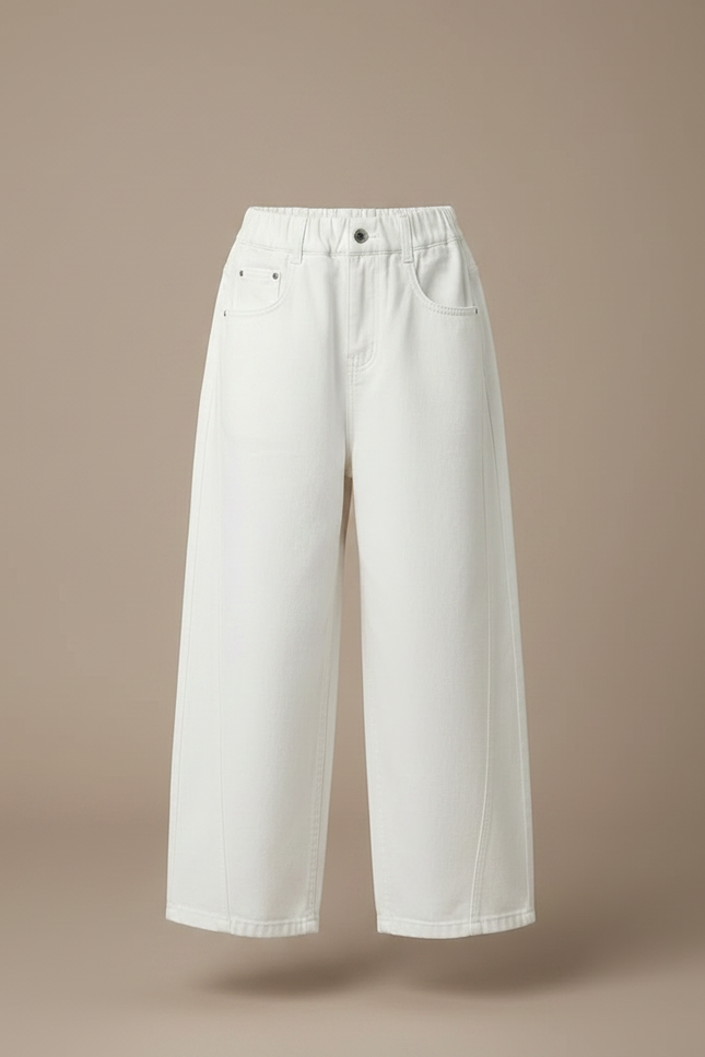 Pantalon Japonais Blanc Ample Décontracté Enfant - Jean - vue 3