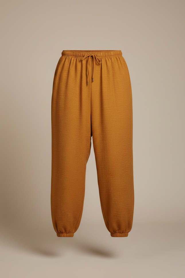 Pantalon Japonais Ample Coton Ocre Sarouel Confortable - Orange - vue 3