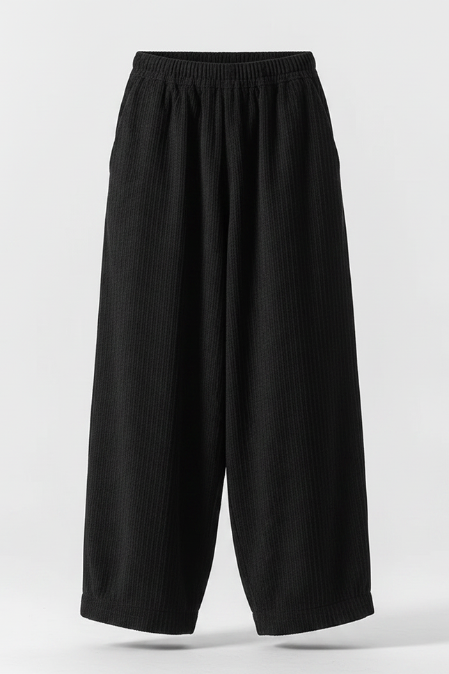 Pantalon Velours Japonais Homme - Noir Cordé - vue 3