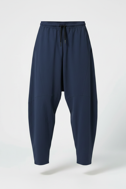 Pantalon Japonais Bleu Marine Ample Coton Décontracté Homme - vue 3