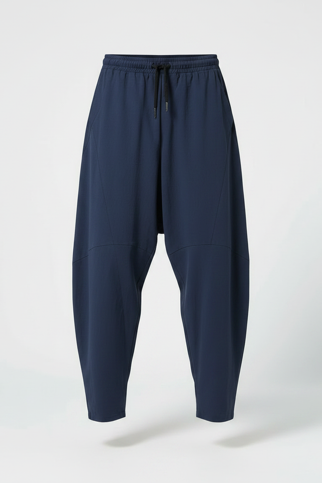 Pantalon Japonais Bleu Marine Ample Coton Décontracté Homme - vue 3