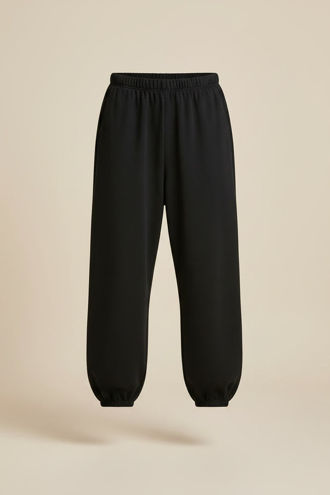 Pantalon Japonais Noir Ample Enfant Décontracté - Molleton - vue 3