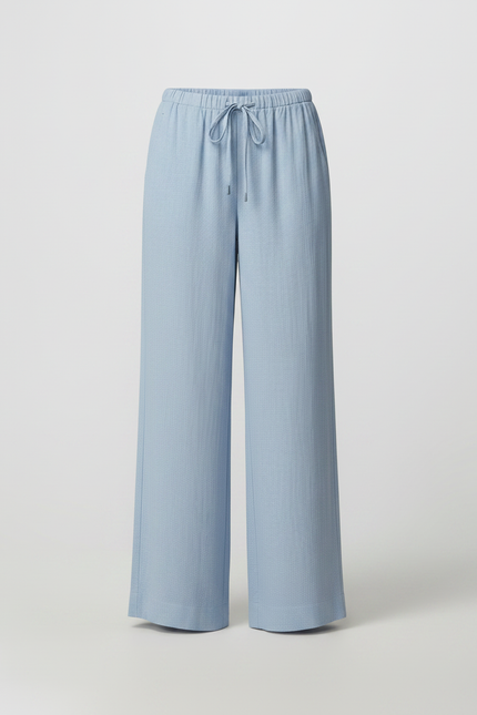 Pantalon Japonais Bleu Clair Fluide Ample Décontracté - Lin - vue 3