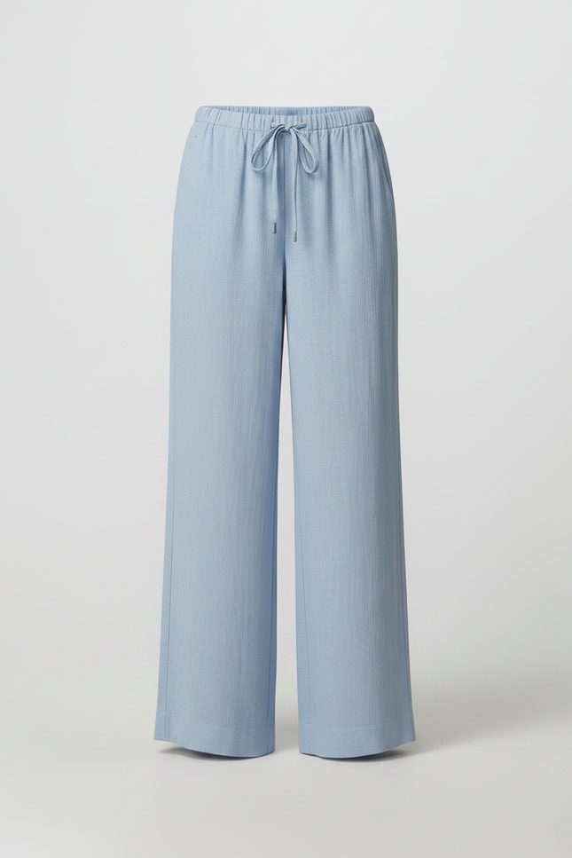 Pantalon Japonais Bleu Clair Fluide Ample Décontracté - Lin - vue 3