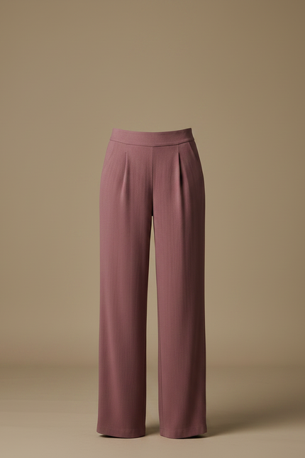 Pantalon Japonais Rose Plissé Ample Fluide Élégant - Viscose - vue 3
