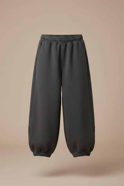 Pantalon Japonais Gris Ample Décontracté Confortable - Molleton - vue 3