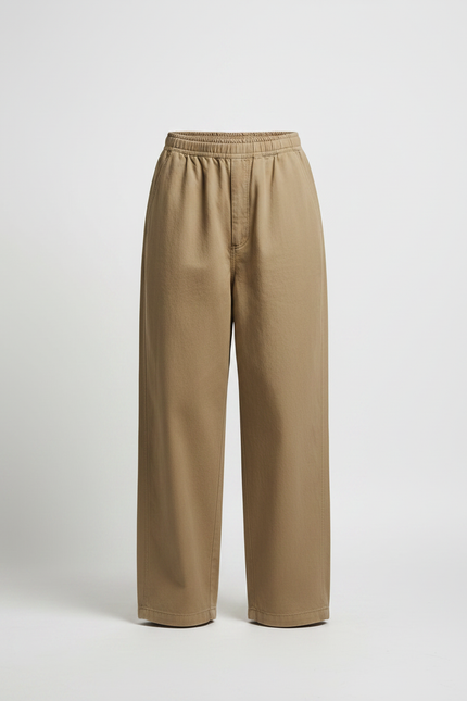 Pantalon Japonais Large Coton Décontracté Beige Unisex - vue 3