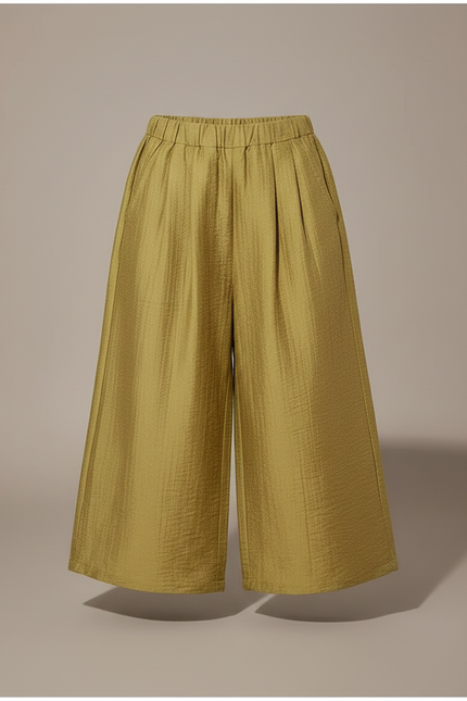 Pantalon Japonais Vert Ample Plissé Enfant - Kaki Lin - vue 3