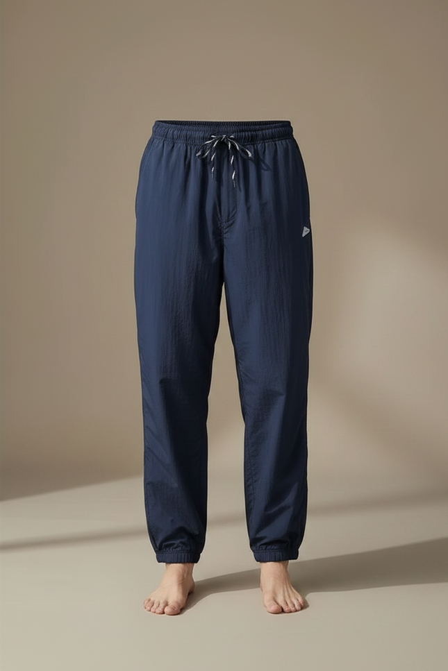 Pantalon Japonais Bleu Marine Fluide Léger Sportif Confortable - Polyester - vue 3