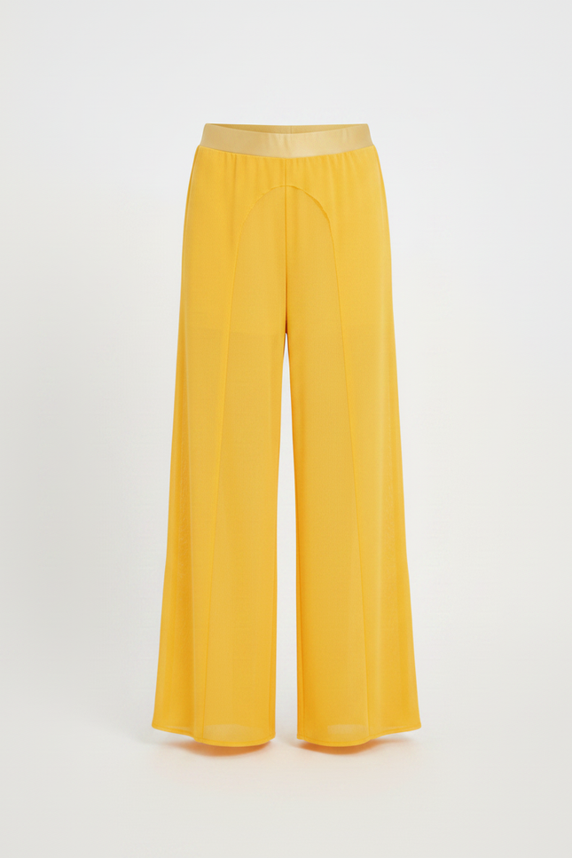 Pantalon Japonais Jaune Fluide Ample Fille Maille - vue 3