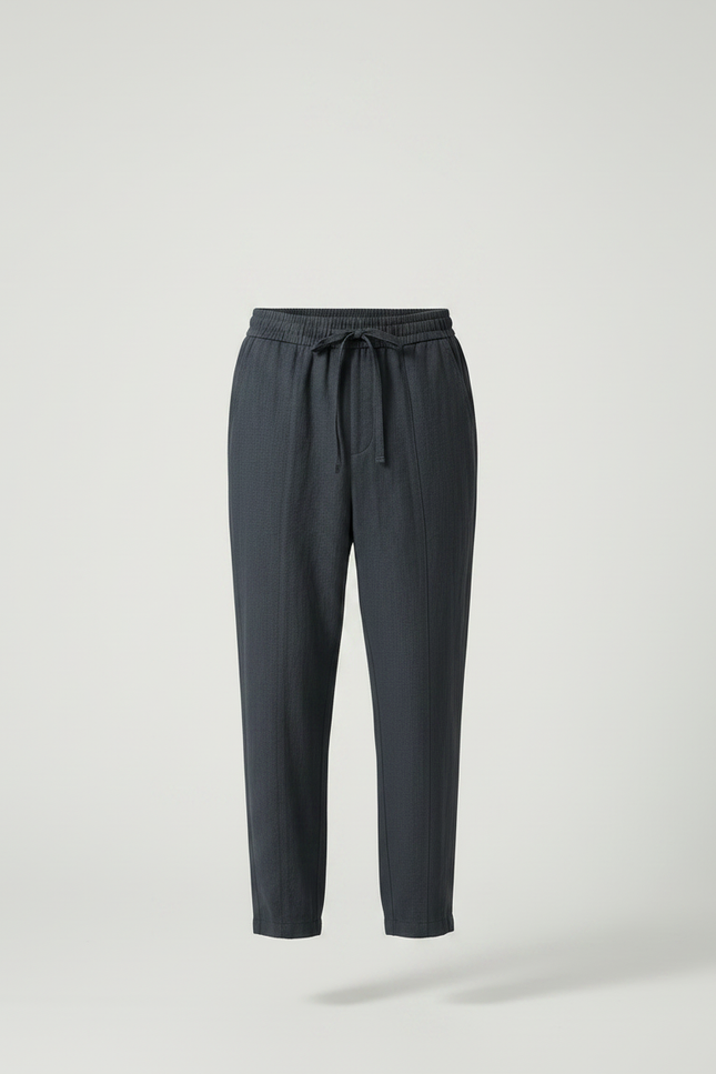 Pantalon Japonais Gris Anthracite Ample Coton Lin Homme - vue 3