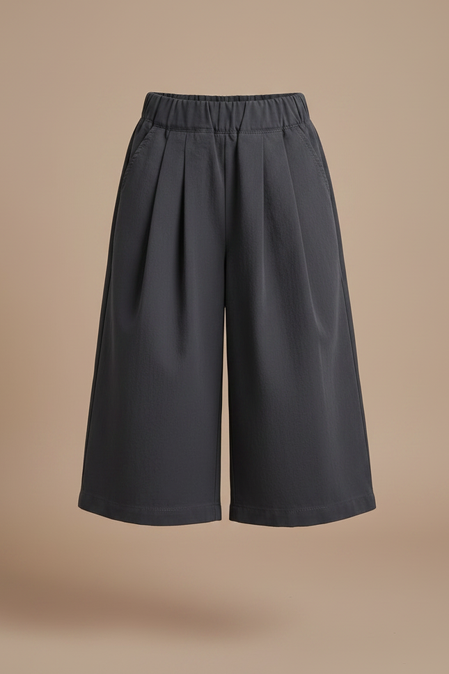 Pantalon Japonais Gris Plissé Ample Fille Coton - vue 3