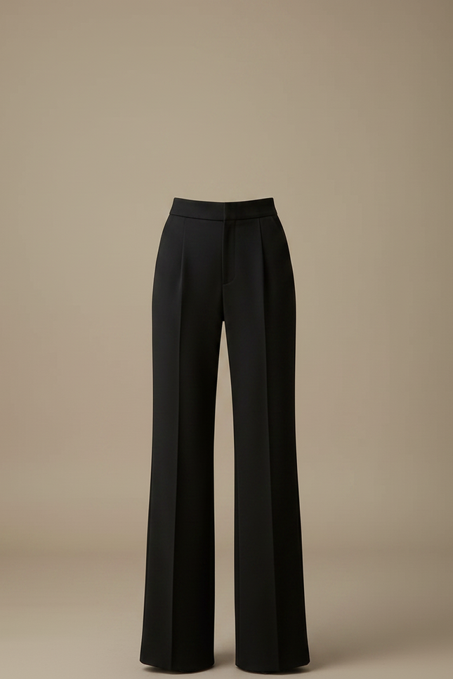 Pantalon Japonais Noir Large Évasé Élégant Femme - Polyester - vue 3