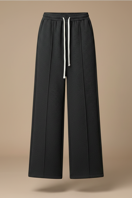 Pantalon Japonais Gris Anthracite Ample Velours Doublé Cordon - vue 3